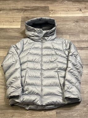Silver Patagonia downed puffer jacket